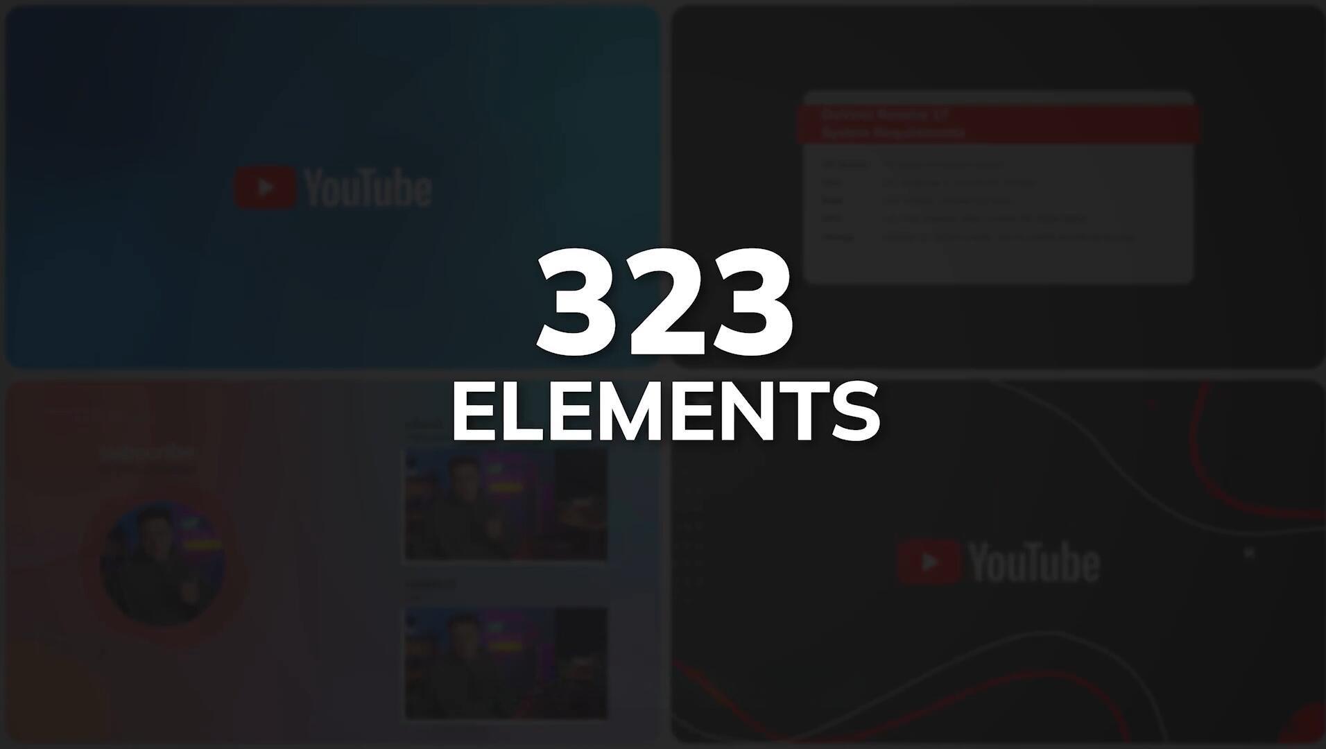 达芬奇预设：323个创意级YouTube自媒体频道图形字幕标题转场动画栏目包装（13144）