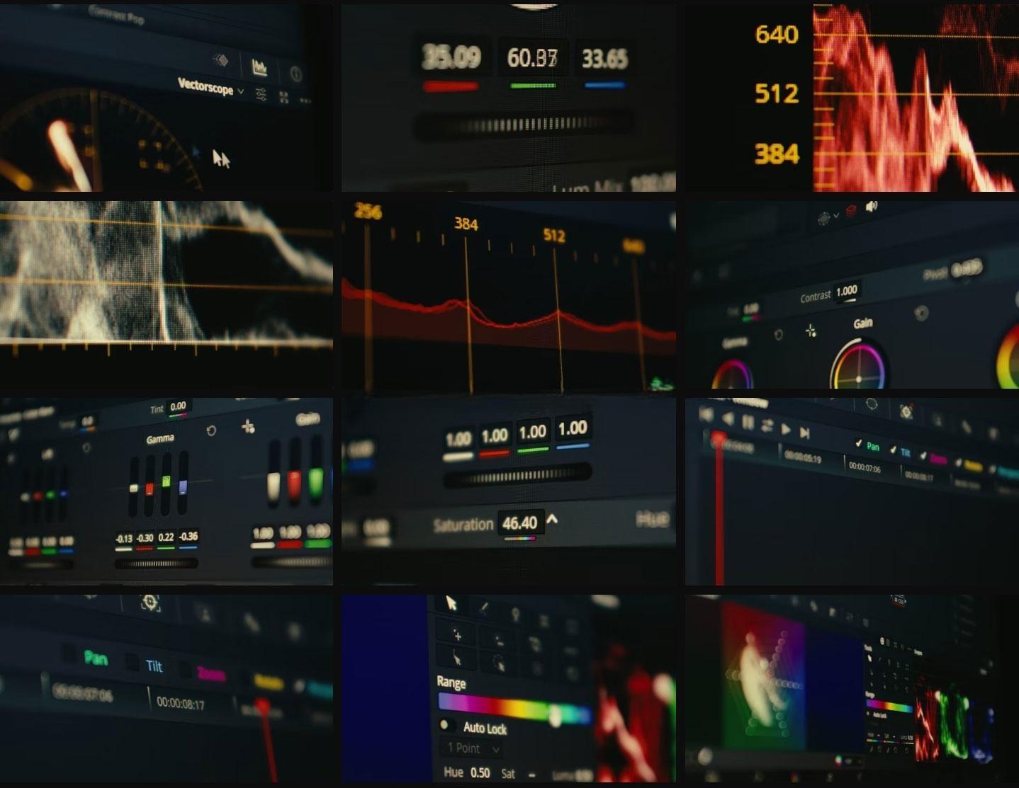 Artlist 达芬奇调色、剪辑、音频、软件界面参数调整镜头实拍视频素材（13152）