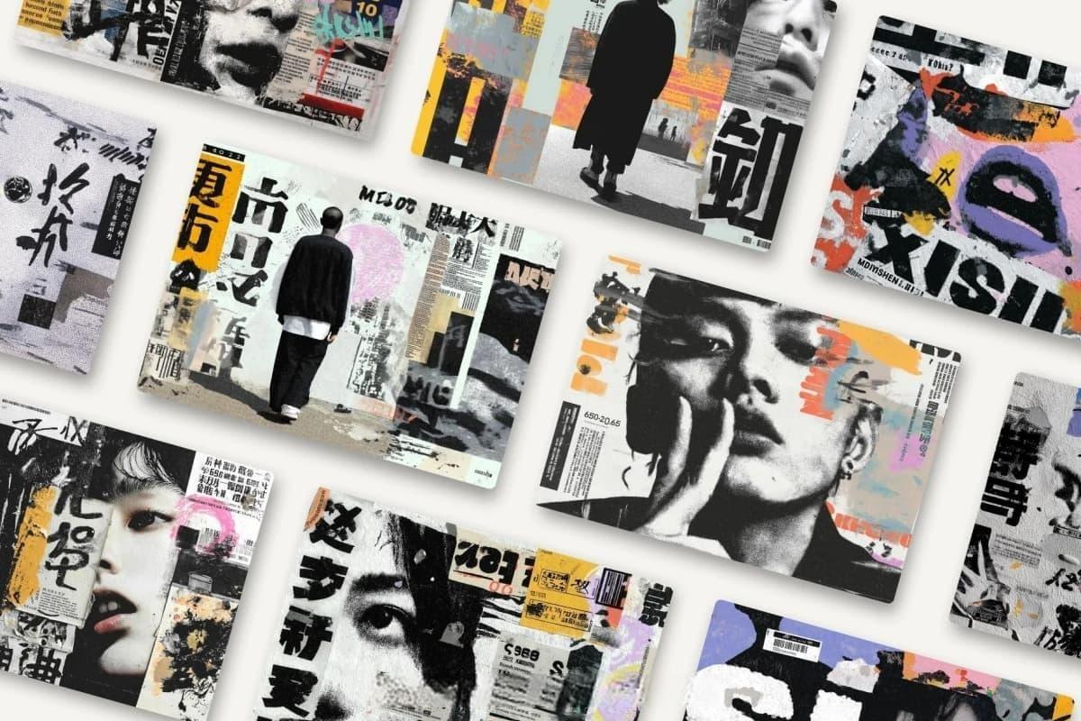 70个永恒日系风格都市现代拼贴艺术美学高分辨率背景PNG素材 70 Aesthetic Japanese Collage Backgrounds（13484）