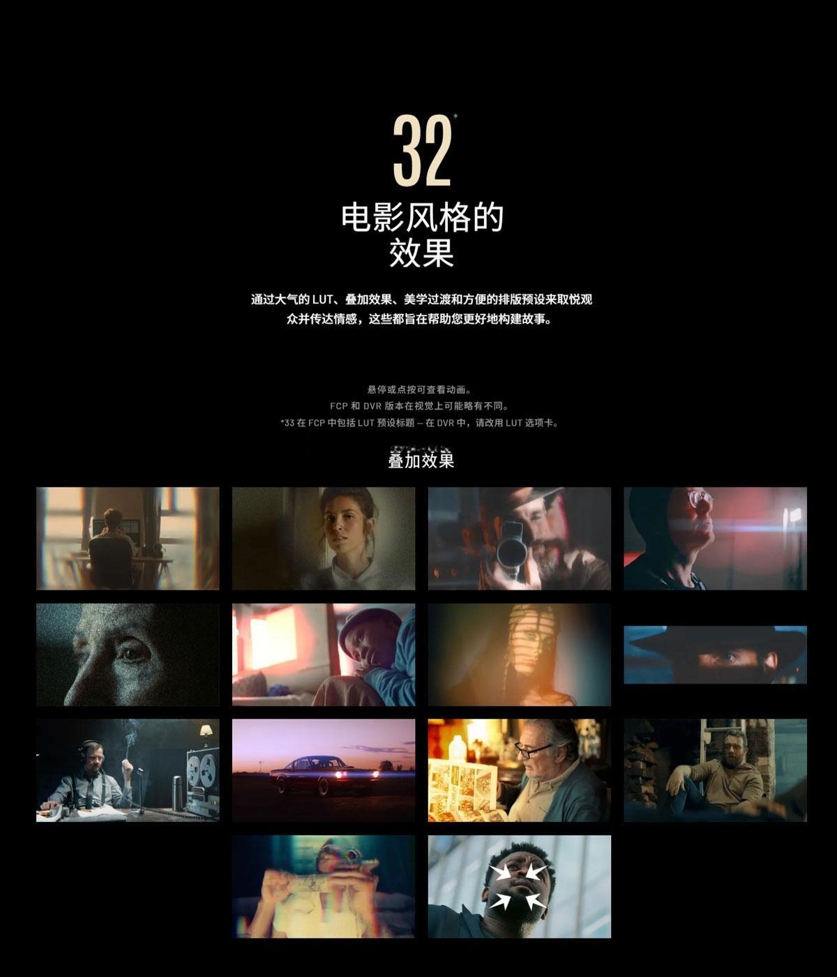 达芬奇预设：37个好莱坞大气电影美学魅力氛围叠加文字标题排版转场效果达芬奇插件+LUT预设 MotionVFX – mStyle Cinematic DVR（13537）图层云