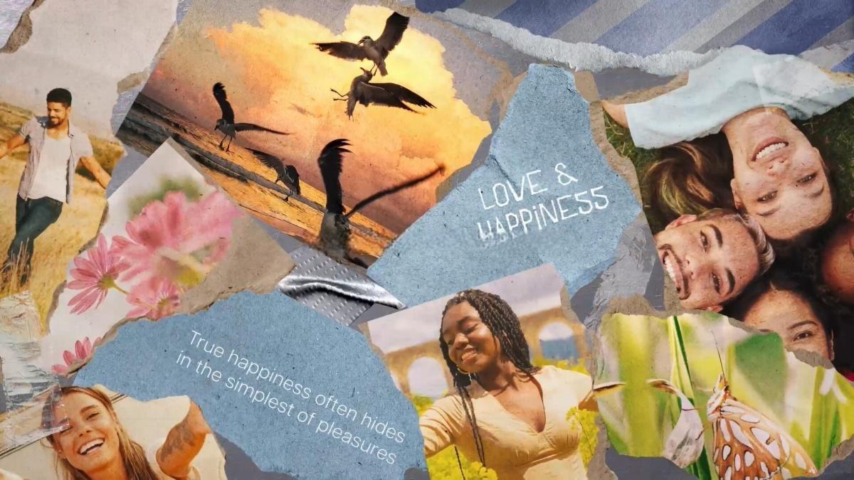 AE/PR模板：创意蒙太奇美学拼贴艺术剪贴簿垃圾摇滚无缝转场过渡（13160）