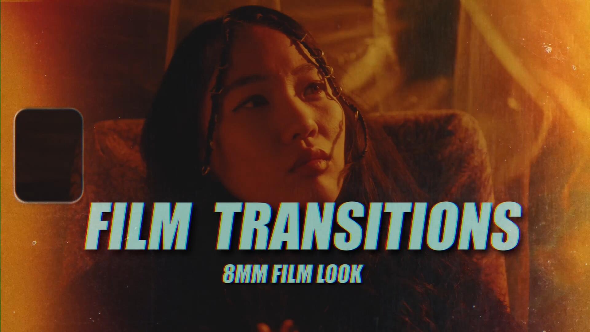 达芬奇模板：20个复古16mm彩色胶片漏光叠加纹理转场过渡（13563）