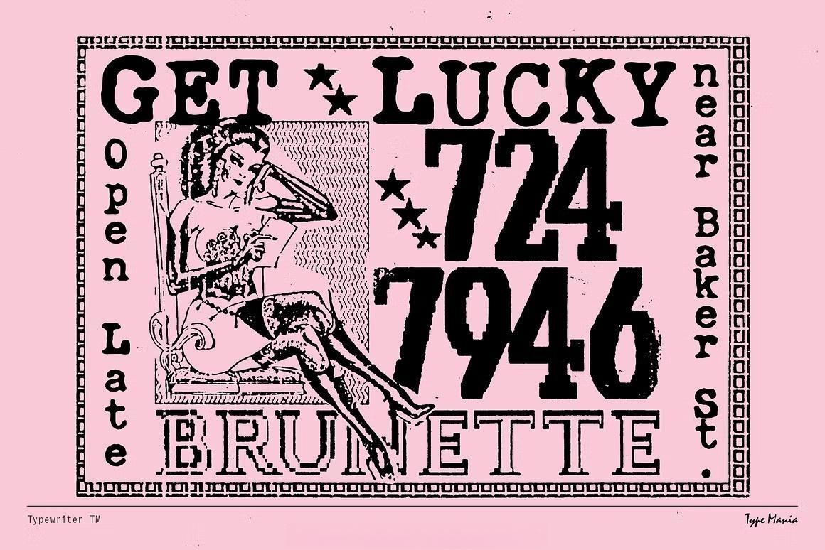 英文字体：复古仿旧斑驳墨迹渗透手写打字机效果封面海报设计字体 Typewriter TM – Distressed Typer（13578）