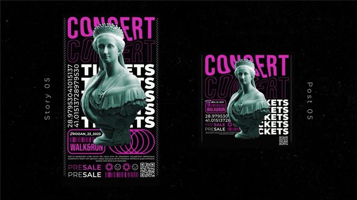 AE/PR模板：12款赛博蒸汽波反设计潮流3D艺术动态海报动画品牌宣传推广视频 Anti-design Post & Stories（9328）