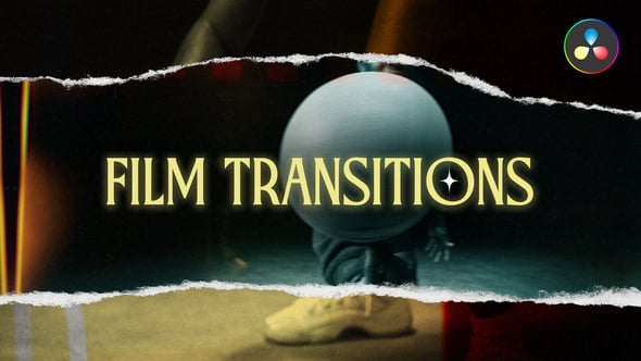 达芬奇模板：10个复古胶片打孔划痕薄膜燃烧过渡转场模板+音效 支持横竖屏（13176）