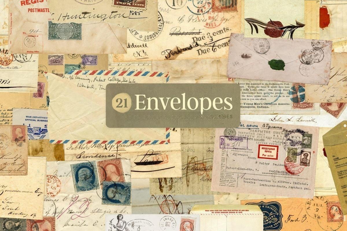 170个复古拼贴艺术磨损撕纸邮票菜单手写信件情书标签印刷书页PNG免扣背景设计元素 Vintage Ephemera Paper Pack（13043）