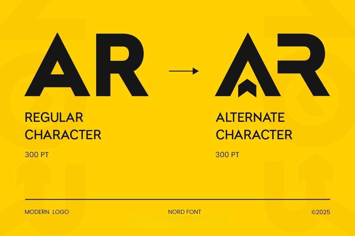 英文字体：极简科技赛博重型粗体海报标题排版设计品牌无衬线字体 Nord-Modern Branding Logo Font（13255）