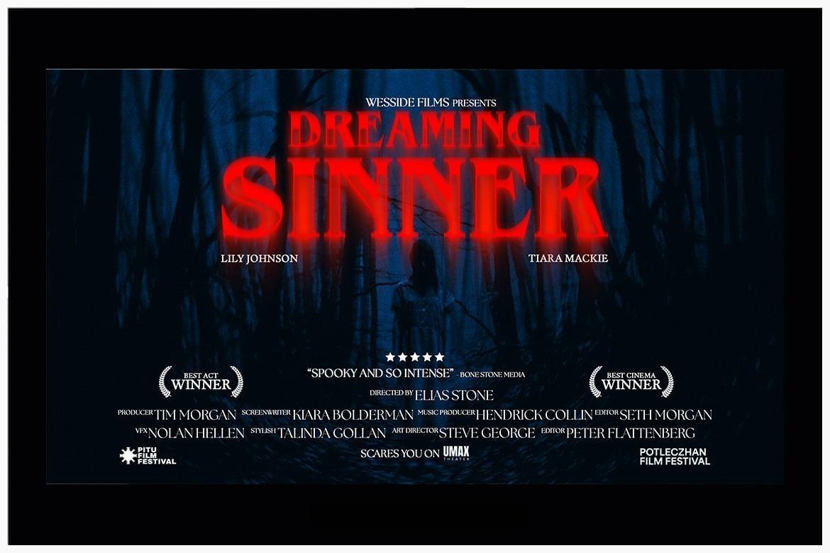 44个大胆电影美学梦幻、浪漫、科幻、惊悚海报电影预告片4K封面海报文字标题排版PSD模板（13883）