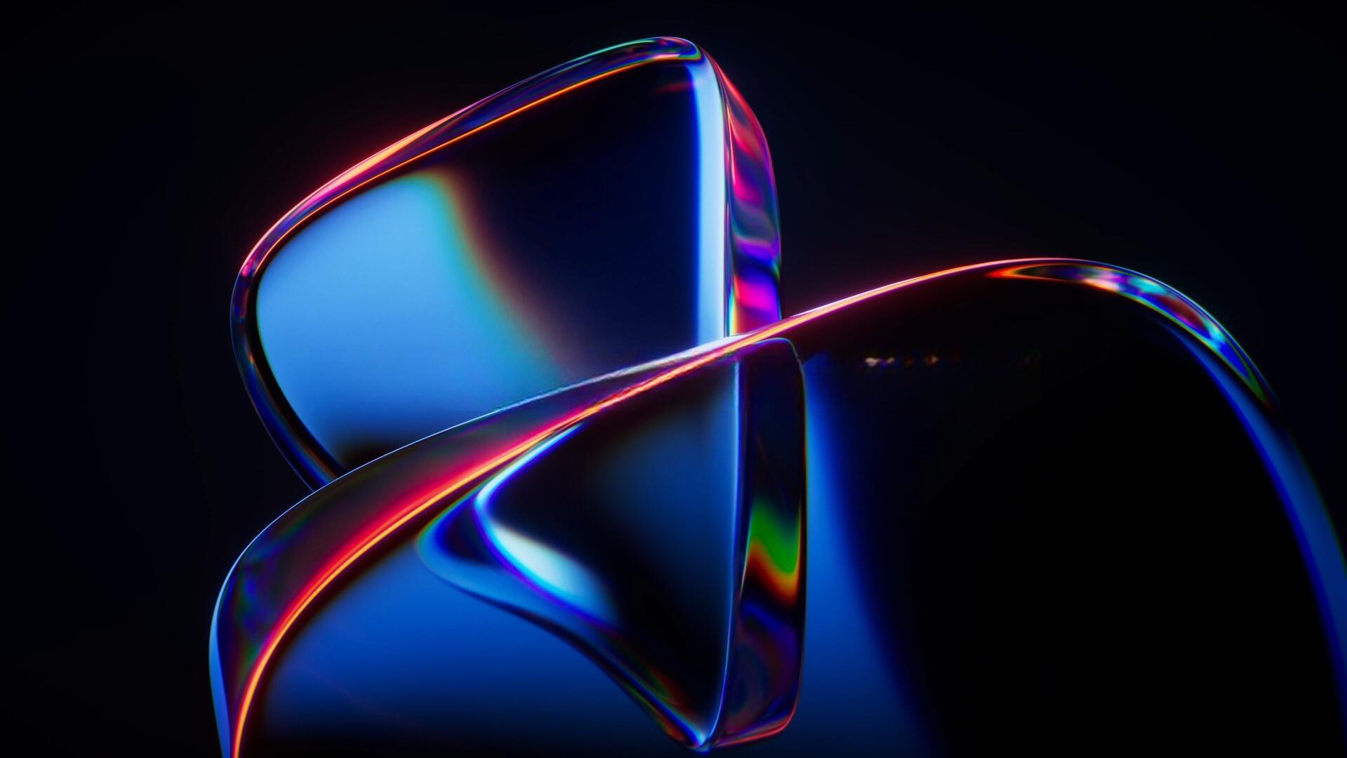 31个抽象艺术霓虹渐变几何3D水晶玻璃发光波浪缎面动态背景视频素材（13554）