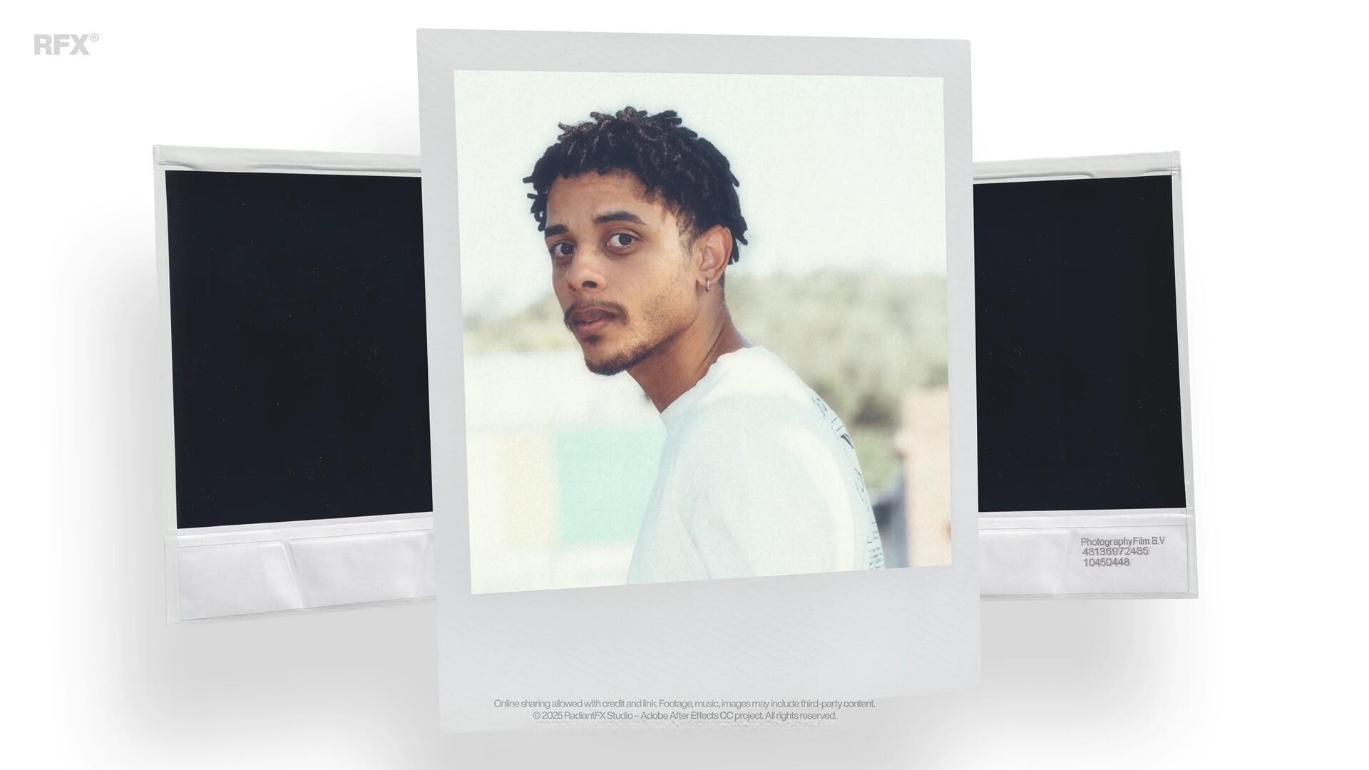 AE模板：复古文艺清新宝丽来边框3D环绕式照片展示（13704）