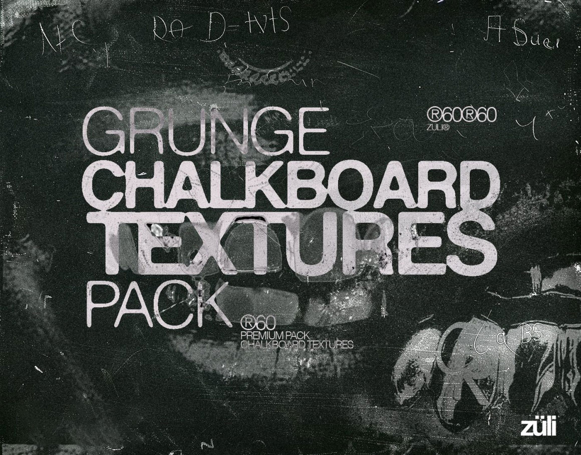 60款复古垃圾摇滚黑板划痕材质纹理背景素材包 Züli – Grunge Chalkboard Textures Pack（13609）