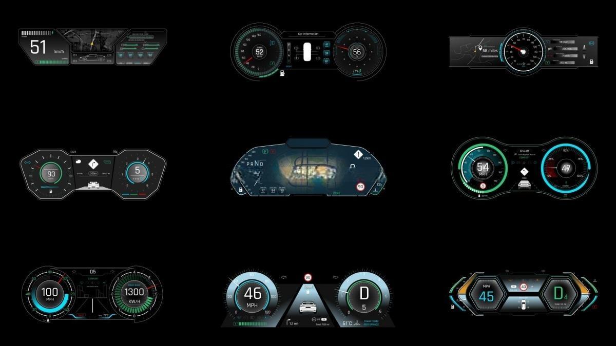 AE模板+PR预设：350组汽车科技感HUD抬头显示UI元素动画（13229）