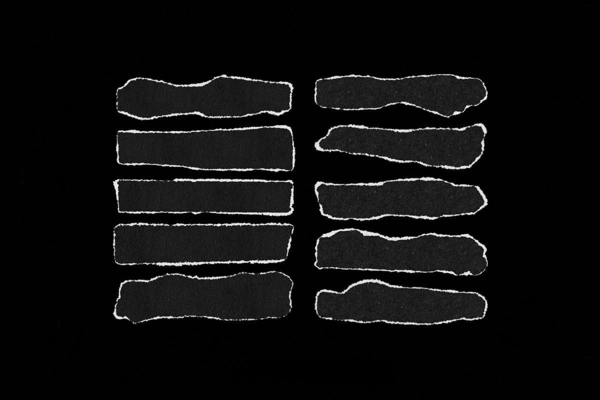 30款复古粗糙撕纸刀切破碎破损划痕毛边抽象艺术纸张肌理PNG+PSD设计素材 RIPPED Paper Elements Collection（13235）