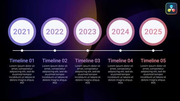 达芬奇预设：极简风格数据信息图表流程图时间线效果预设（13607）