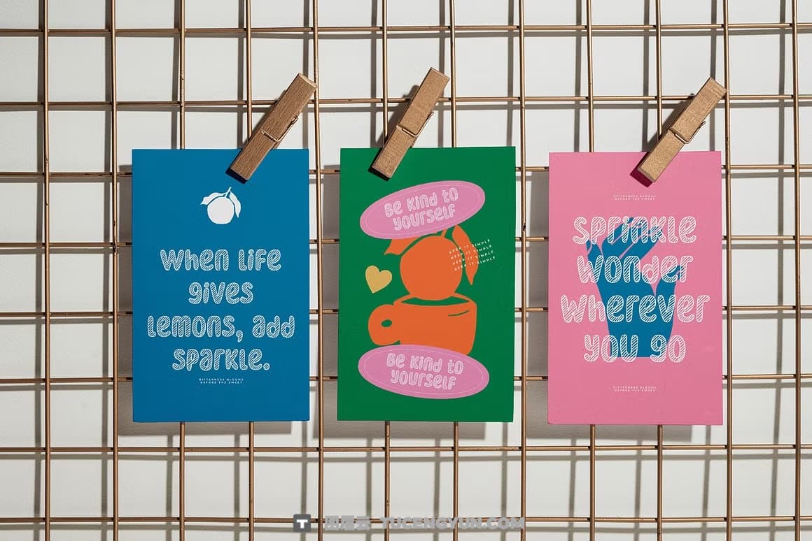 英文字体：复古大胆圆润俏皮趣味手写线条填充品牌海报封面设计字体 Binga Doodle Font（13358）