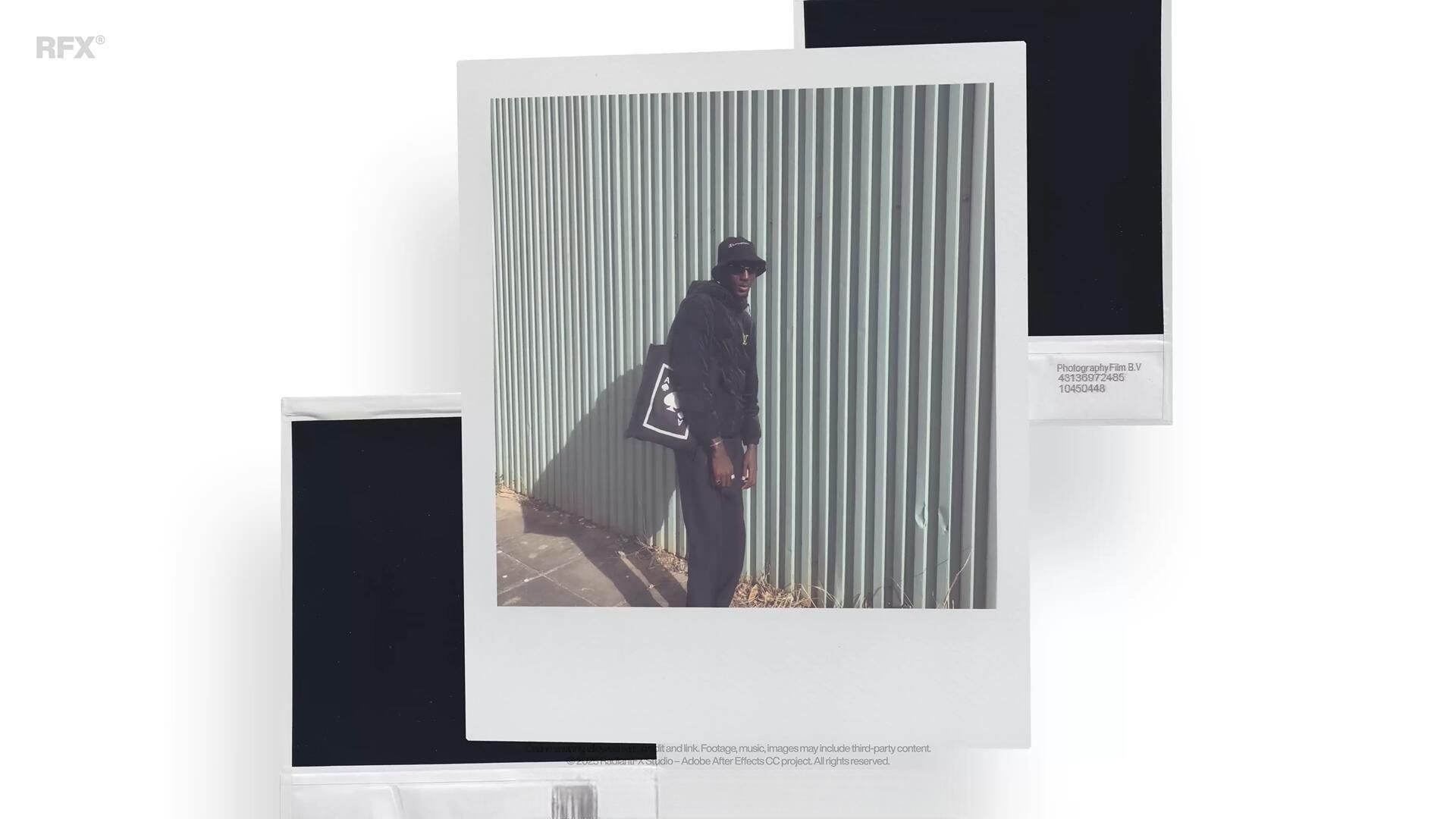 AE模板：复古文艺清新宝丽来边框3D环绕式照片展示（13704）