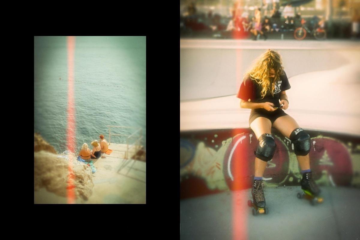 复古文艺温暖朦胧发光做旧胶片漏光模拟封面海报PSD特效样机  Vintage Film Glow Photo Effect（13279）