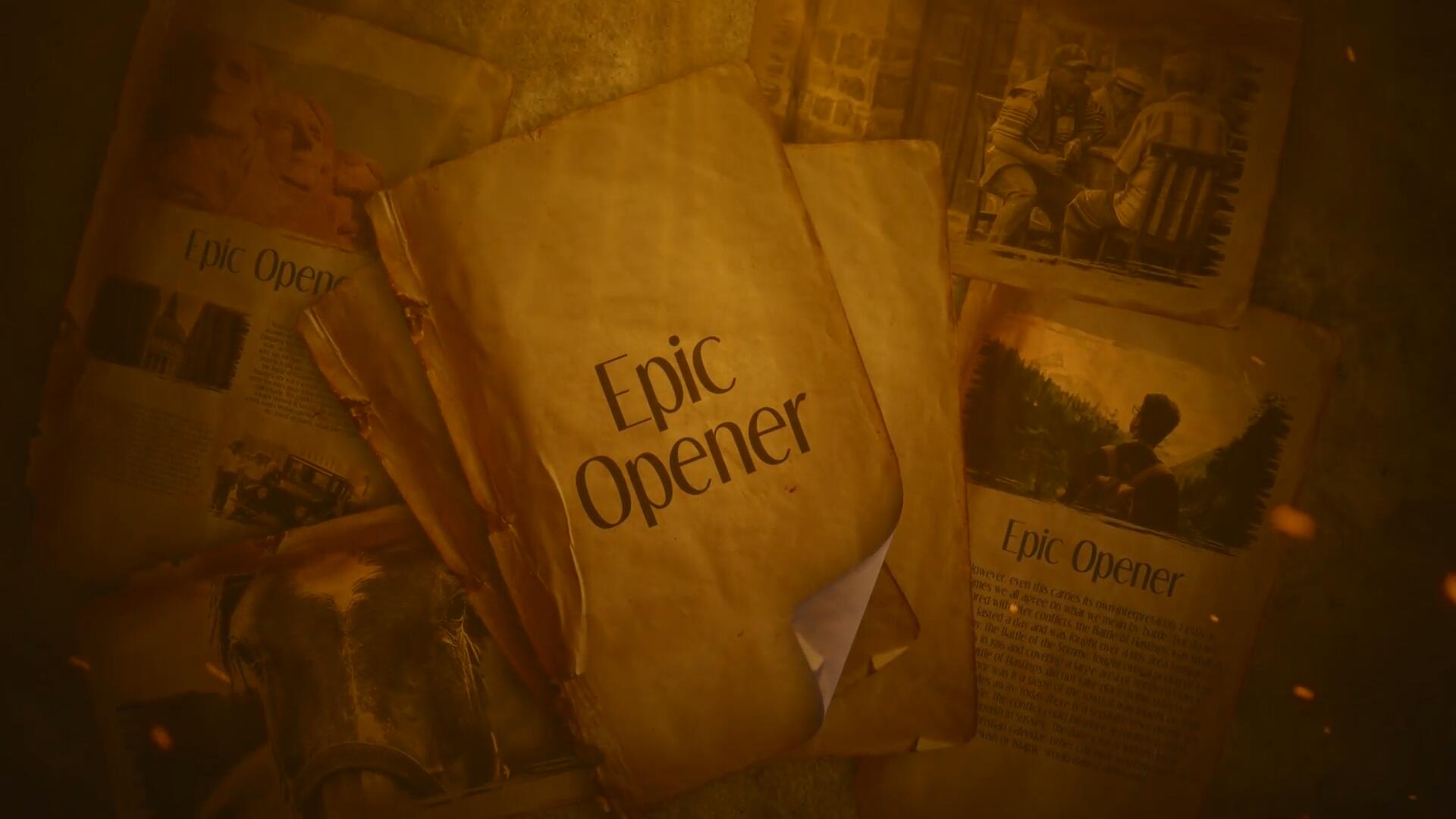 FCPX插件：全新大气史诗做旧书籍燃烧灰烬电影开场片头（13525）