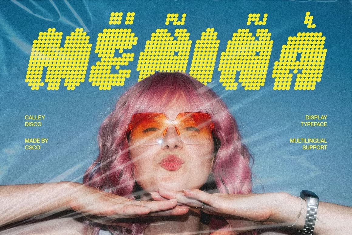 英文字体：复古Y2K像素艺术趣味时髦俏皮海报插画设计字体 Calley Disco（13299）