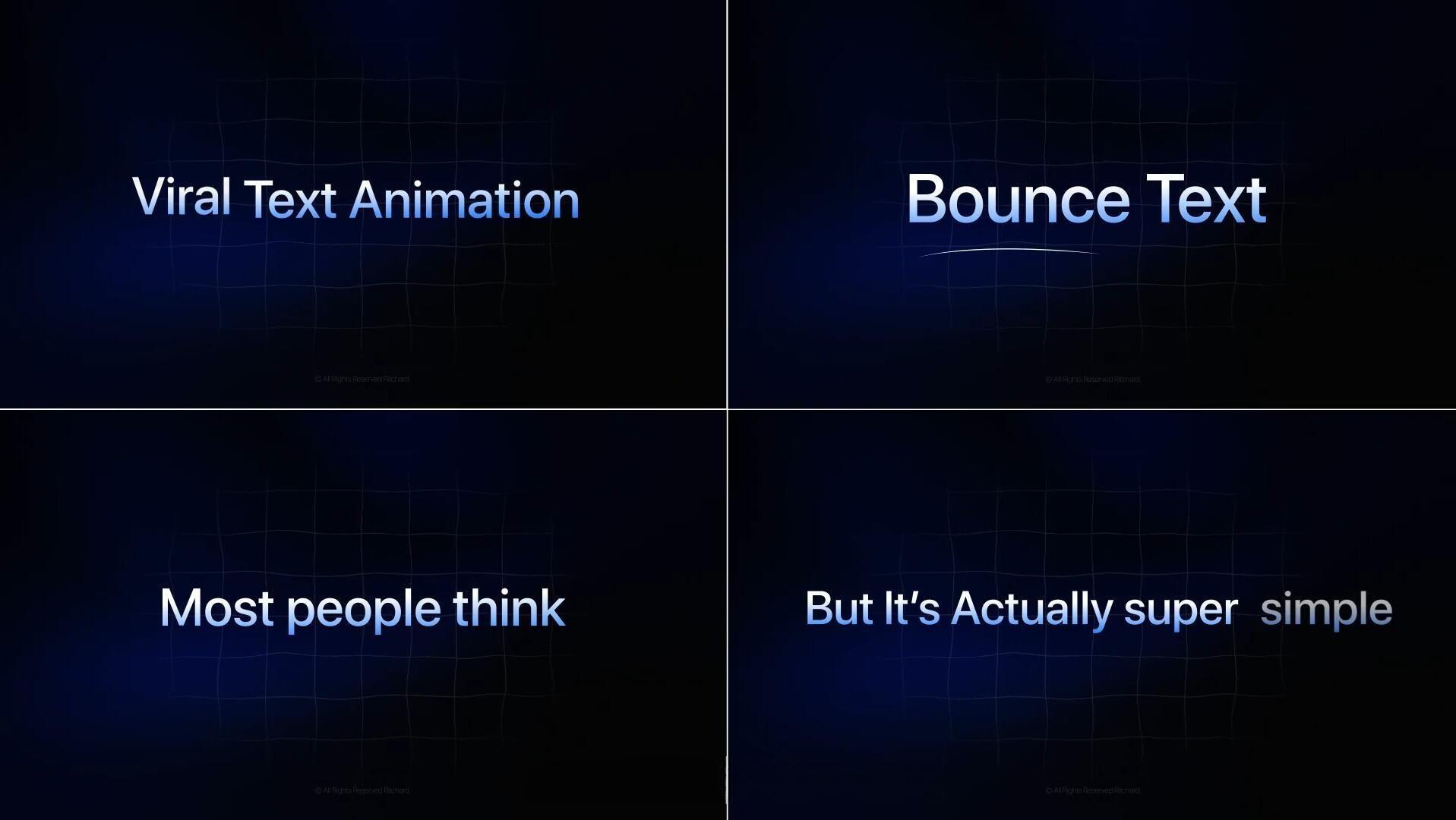 AE模板：极简干净粗体文本标题字幕排版动画（13289）