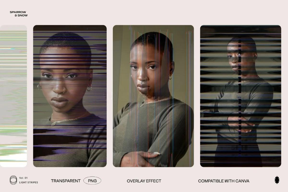 65种高分辨率线性霓虹浅色渐变条纹叠加背景纹理 Light Stripes Hi-Res Overlays & Textures（13610）