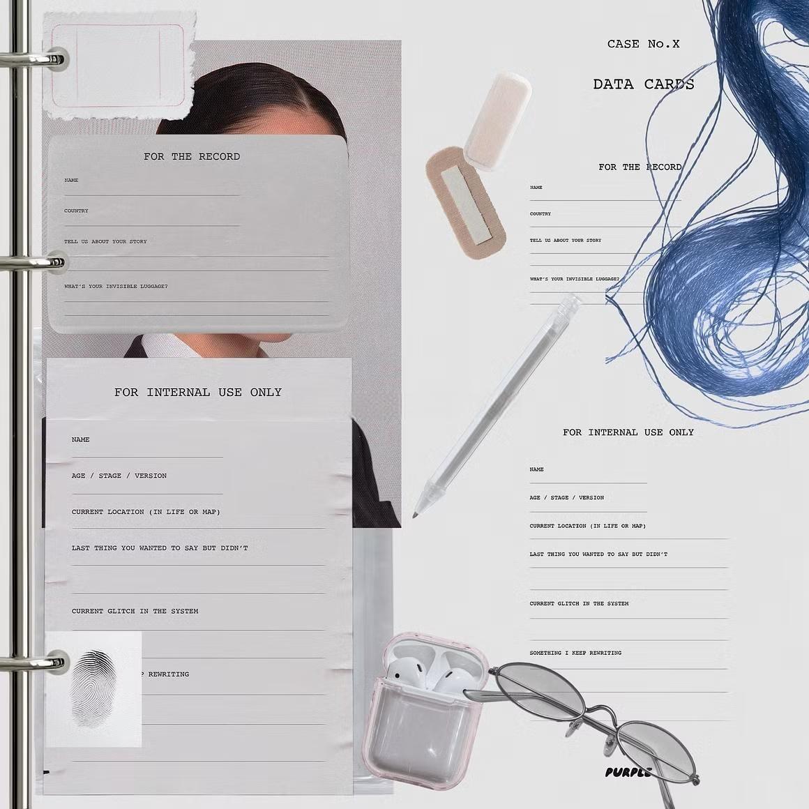 超现实极简主义怪异时尚美学拼贴艺术表格字母数据卡涂鸦胶带电线个人物品PNG免扣图片设计元素套装 CASE No.X: Collage Pack（13126）