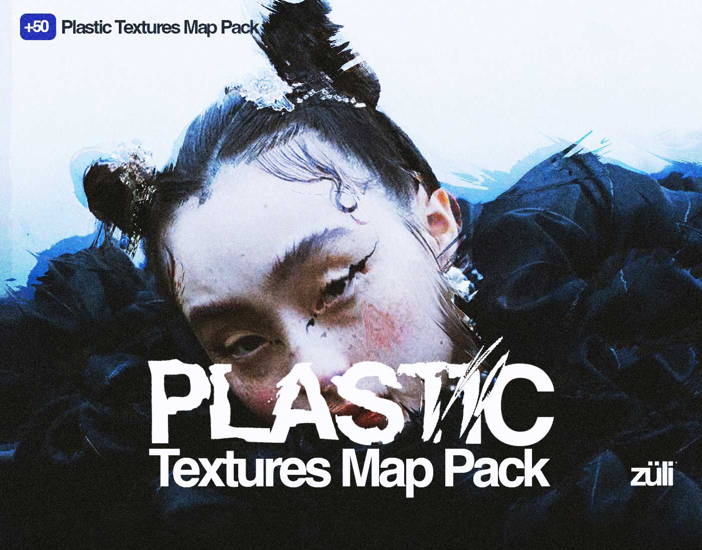 50个复古酸性流体塑料撕拉纹理贴图PSD特效样机包 Züli – Plastic Textures Map Pack（13428）