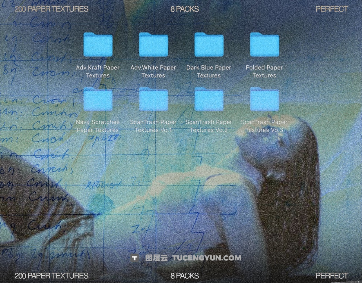 200个复古怀旧美学电影模糊磨损颗粒噪点纸张纹理照片滤镜叠加素材包 完整版 Züli – 200 Paper Textures Packs（13773）