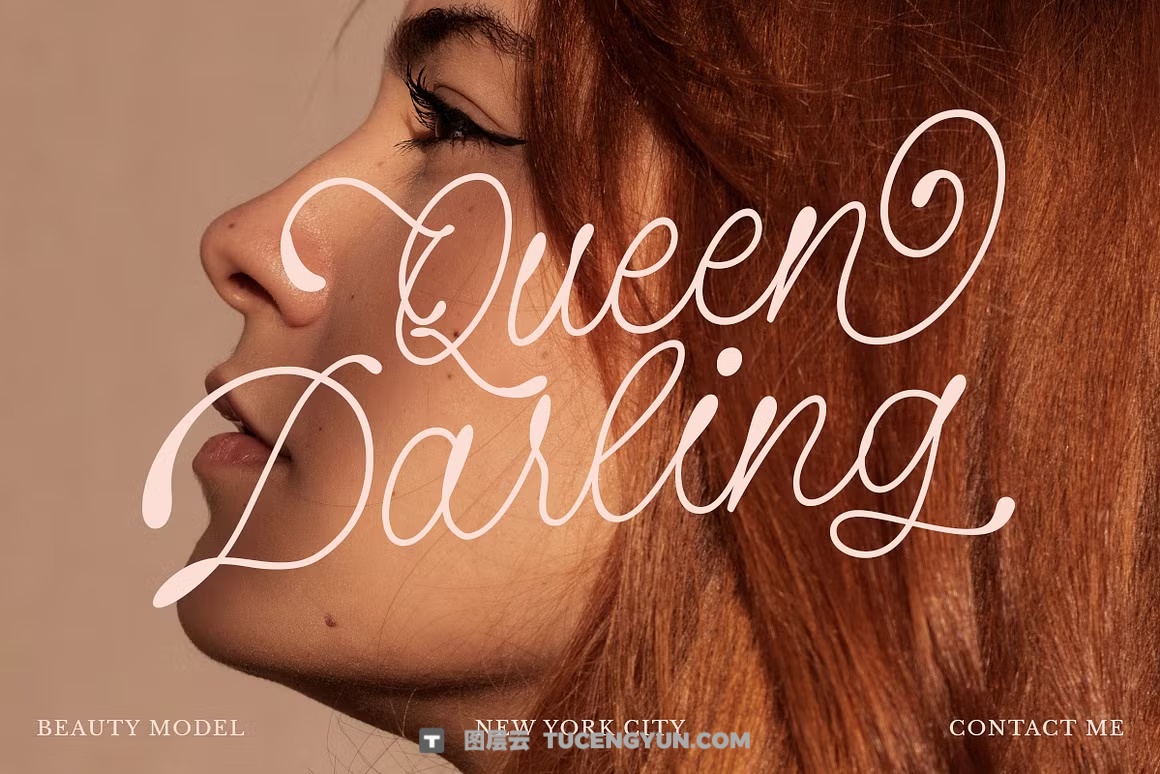 英文字体：精致优雅流畅单线手写字体婚礼请柬视食品品牌设计字体 Princess Siena – A Whimsical Script（13660）