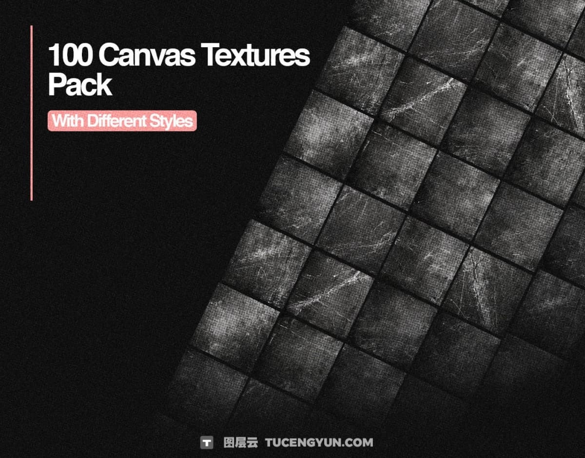 100款高精度真实复古帆布布料褶皱皲裂裂痕划痕纹理肌理背景图片设计套装 Canvas Textures Pack（13447）
