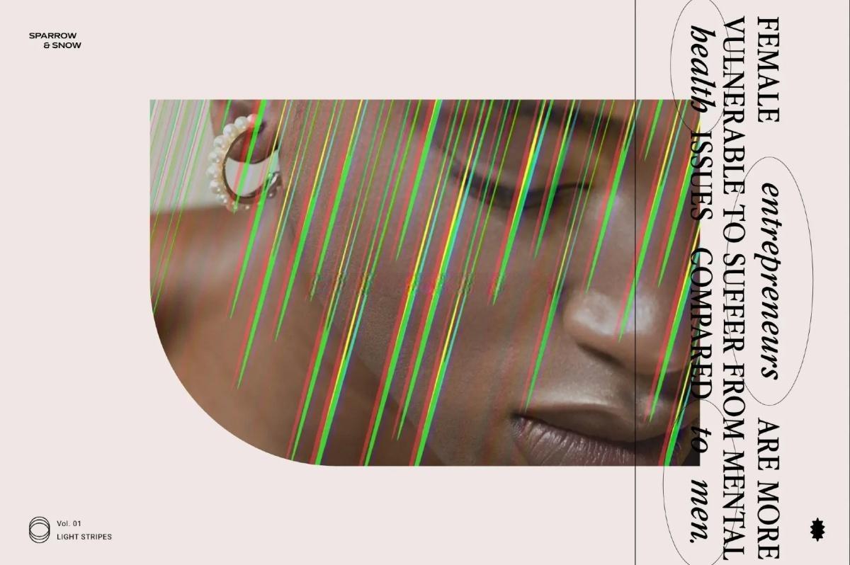 65种高分辨率线性霓虹浅色渐变条纹叠加背景纹理 Light Stripes Hi-Res Overlays & Textures（13610）