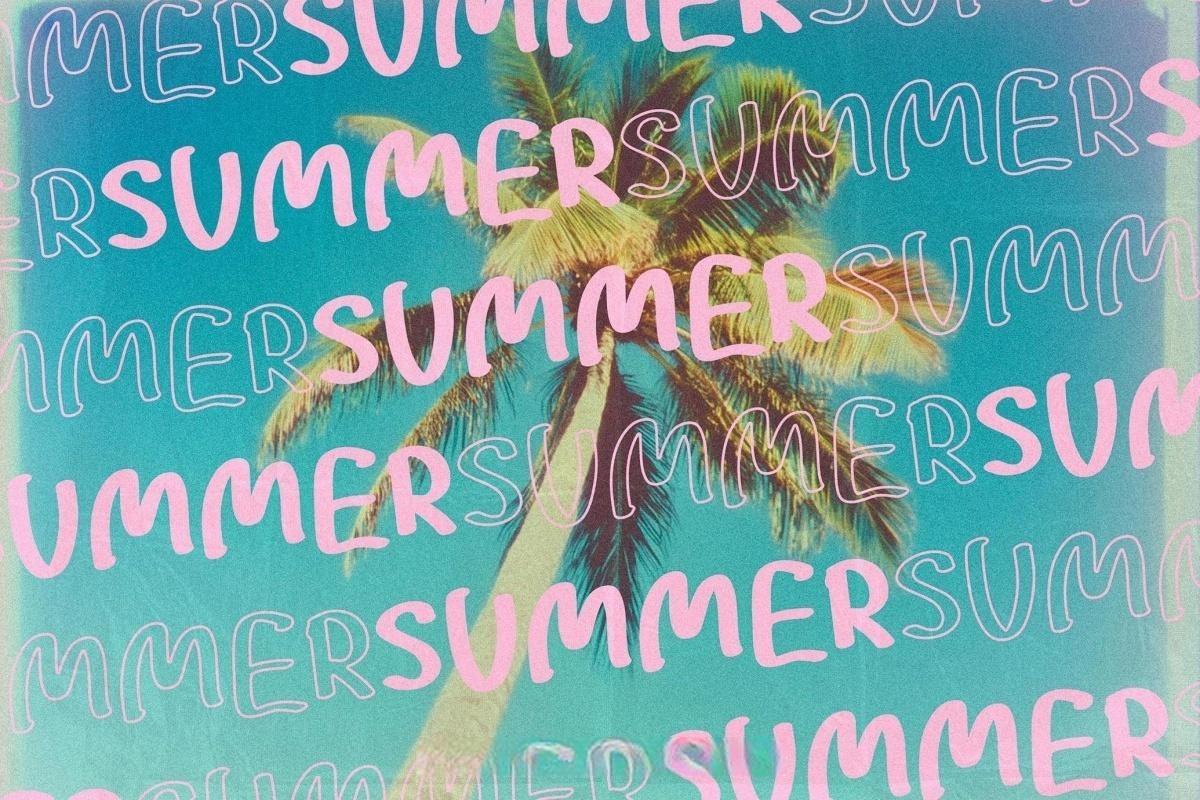 英文字体：慵懒俏皮VLOG旅拍手写风格手绘镂空涂鸦广告短片海报封面字体 Noisy Echo — Handwritten Font Trio（13174）