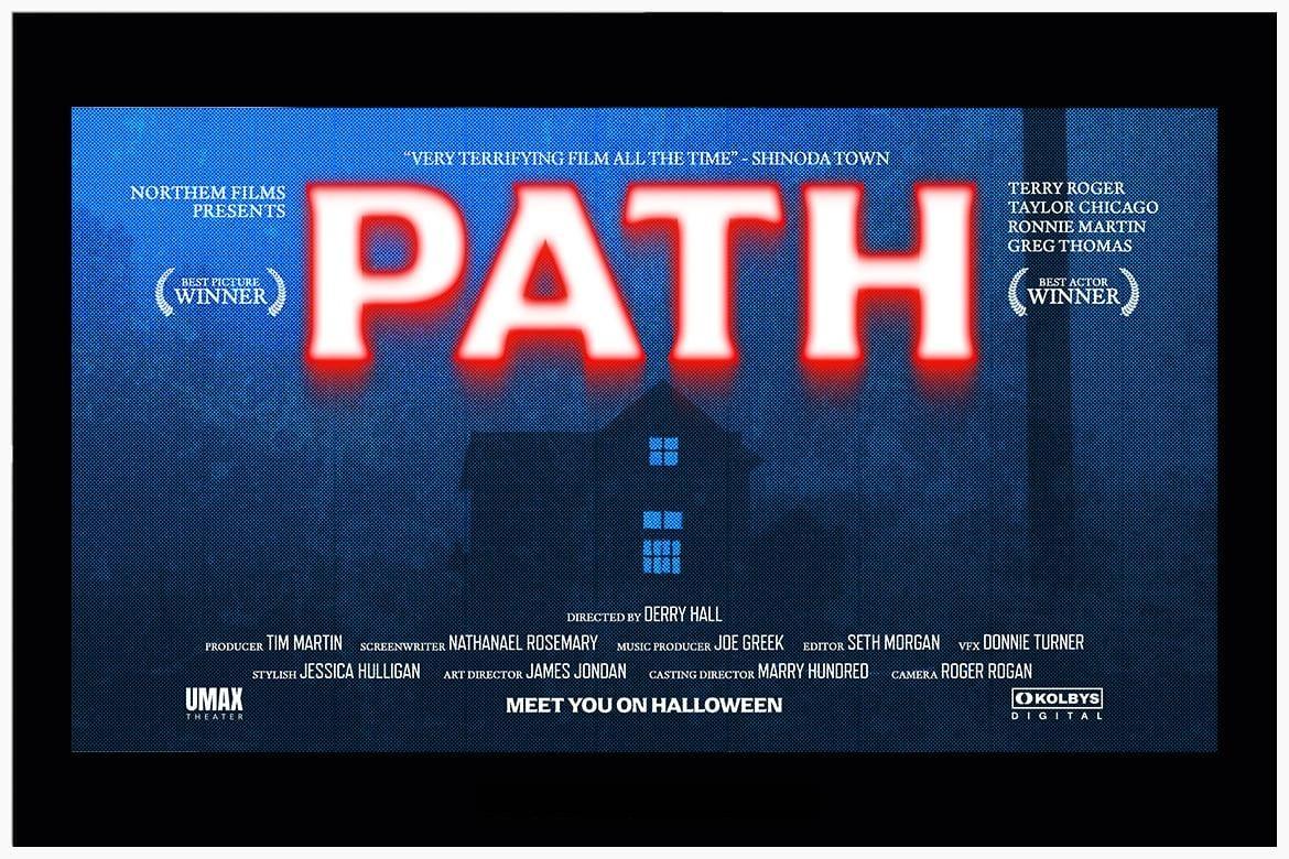 44个大胆电影美学梦幻、浪漫、科幻、惊悚海报电影预告片4K封面海报文字标题排版PSD模板（13883）