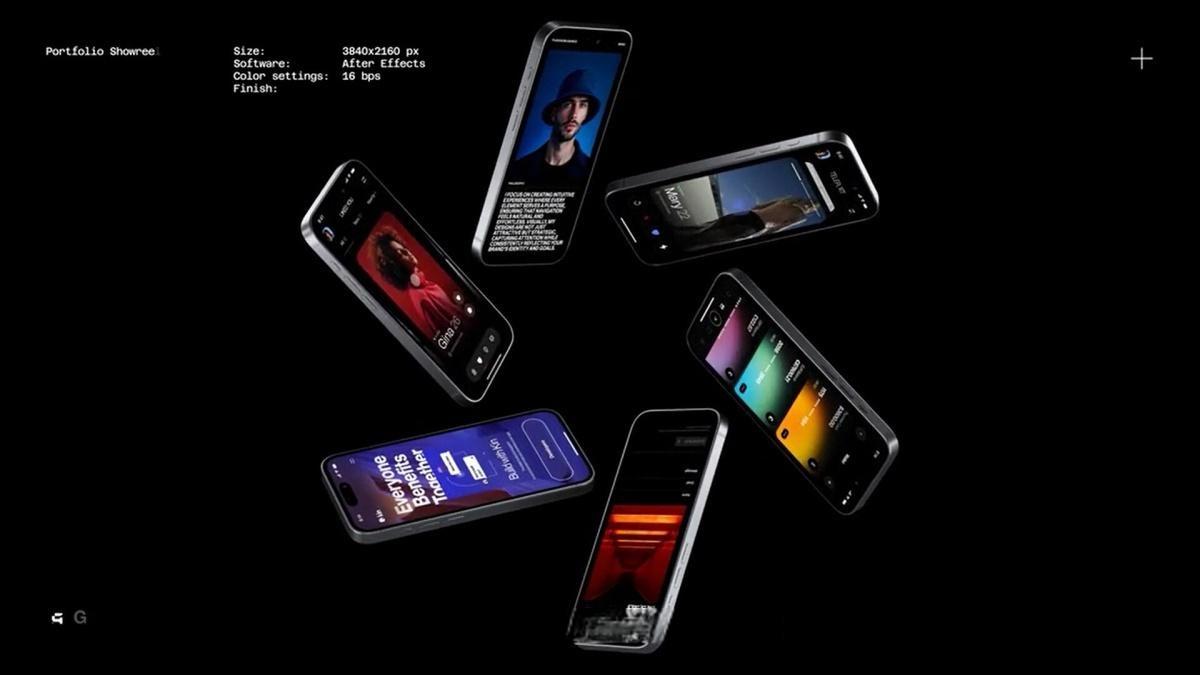 AE模板：创意3D极简主义照片视频作品集展示动画（13456）