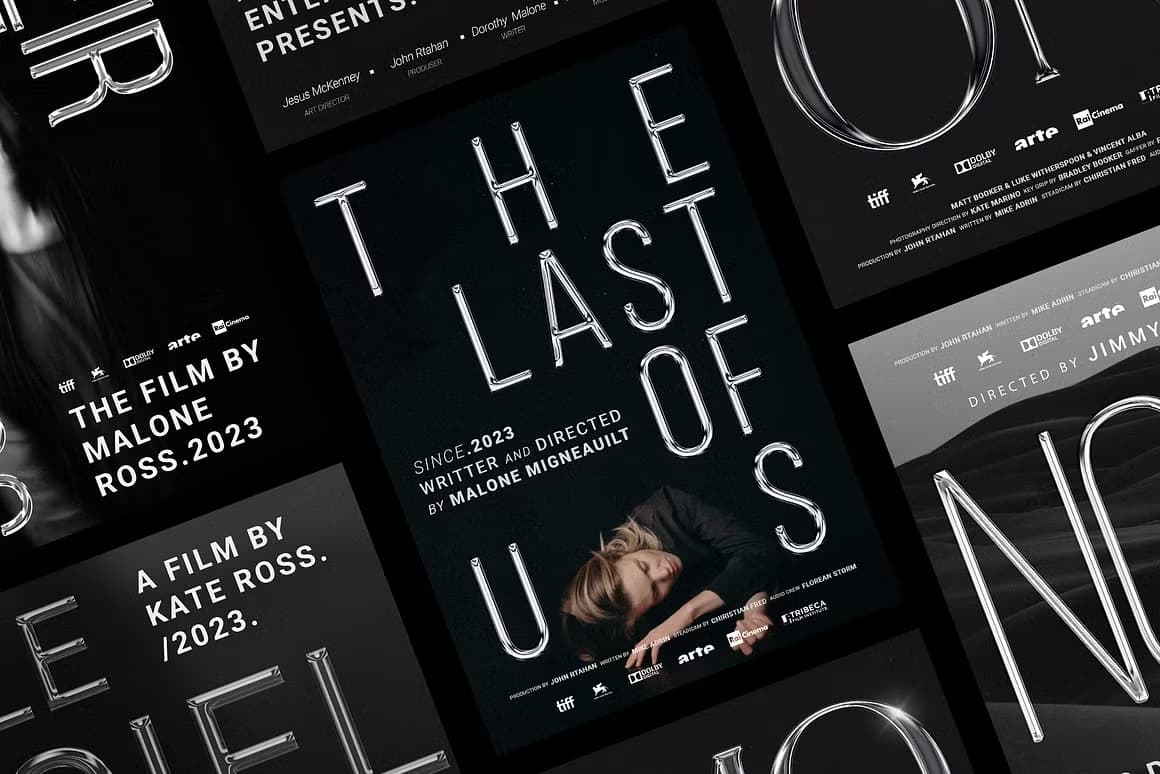 Pixflo 独特新潮酸性镀铬金属3D电影封面海报标题设计排版PSD模板 Pixflow – Chrome Movie Posters(13367) Pixflo 独特新潮酸性镀铬金属3D电影封面海报标题设计排版PSD模板 Pixflow – Chrome Movie Posters(13367)