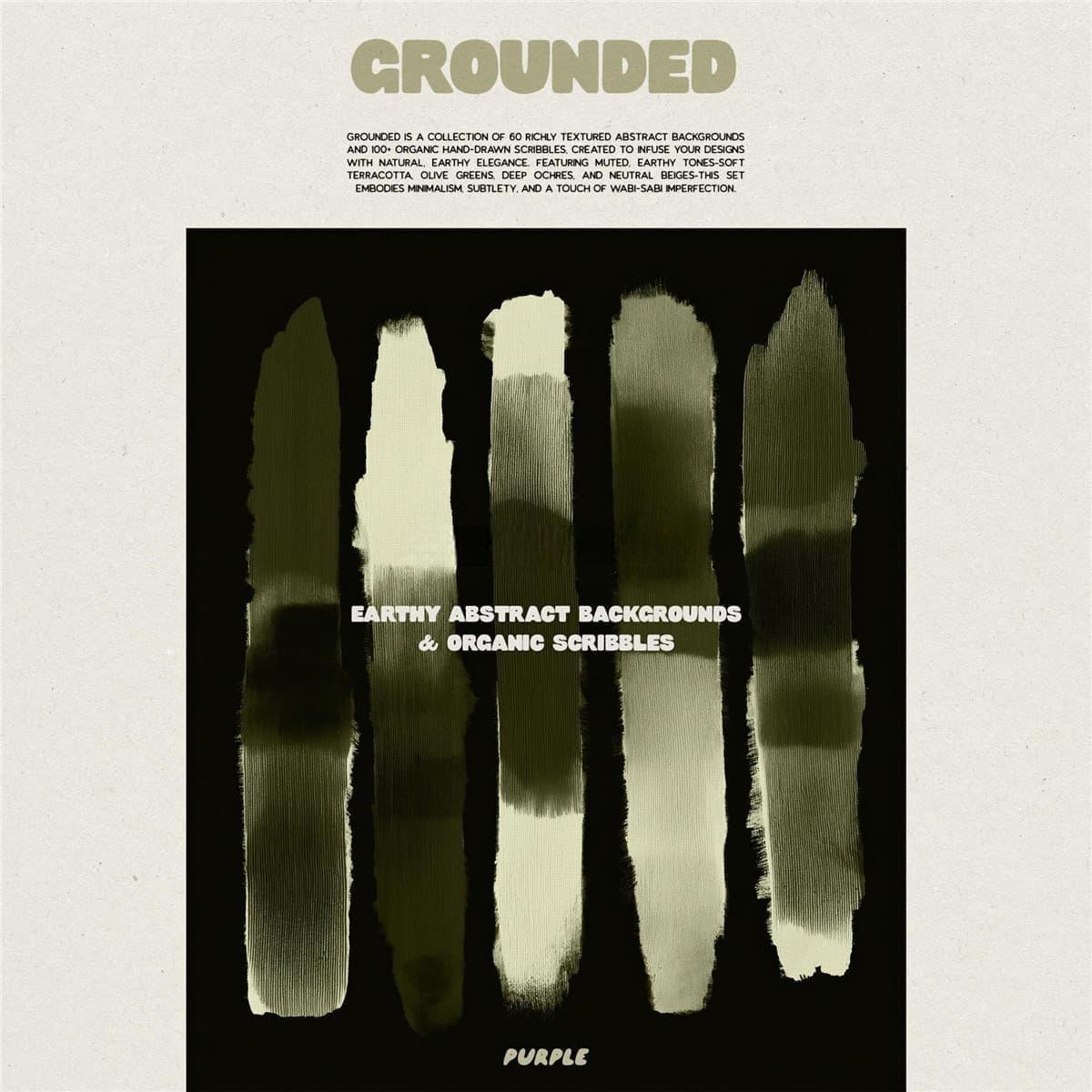 160个安静优雅琥珀色拼贴艺术抽象颜料手绘JPG背景PNG涂鸦笔迹图片设计套装 Grounded Backgrounds & Scribbles（13153）