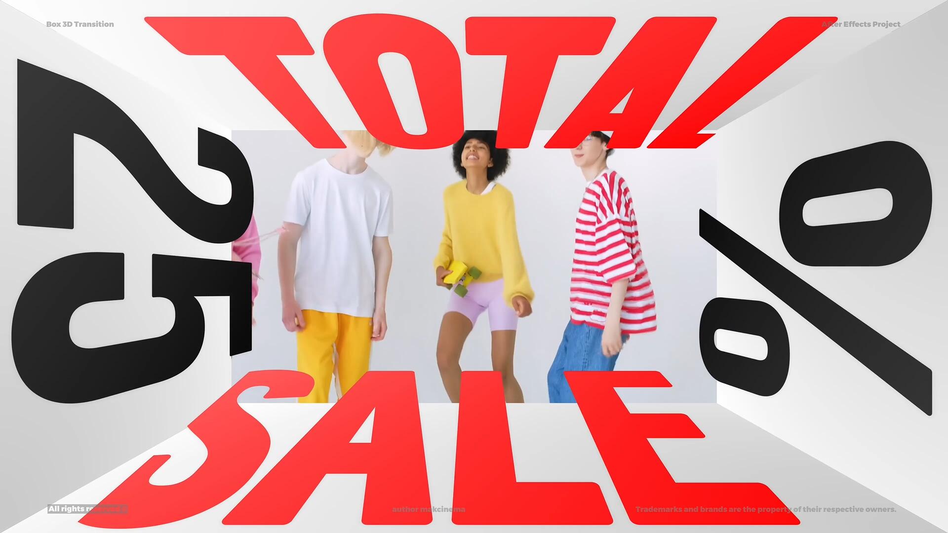 AE模板：创意优雅3D立体遮罩文字标题无缝转场过渡（13215）