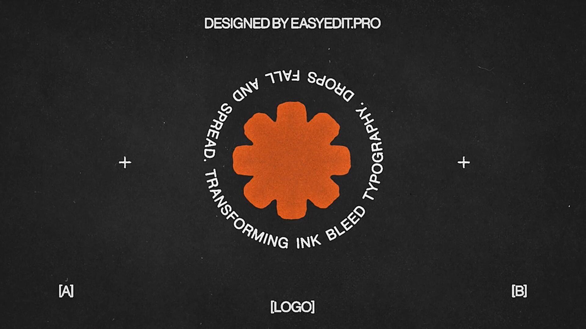 AE模板：复古墨水晕染墨迹出血仿真文本标题动画（13633）