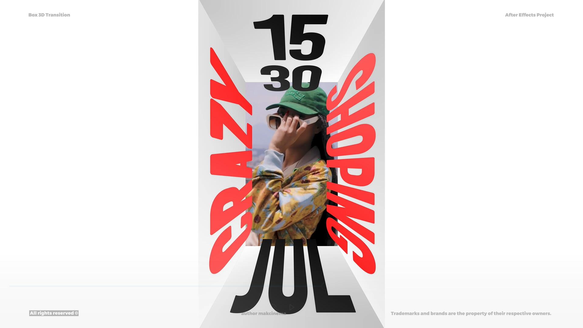 AE模板：创意优雅3D立体遮罩文字标题无缝转场过渡（13215）