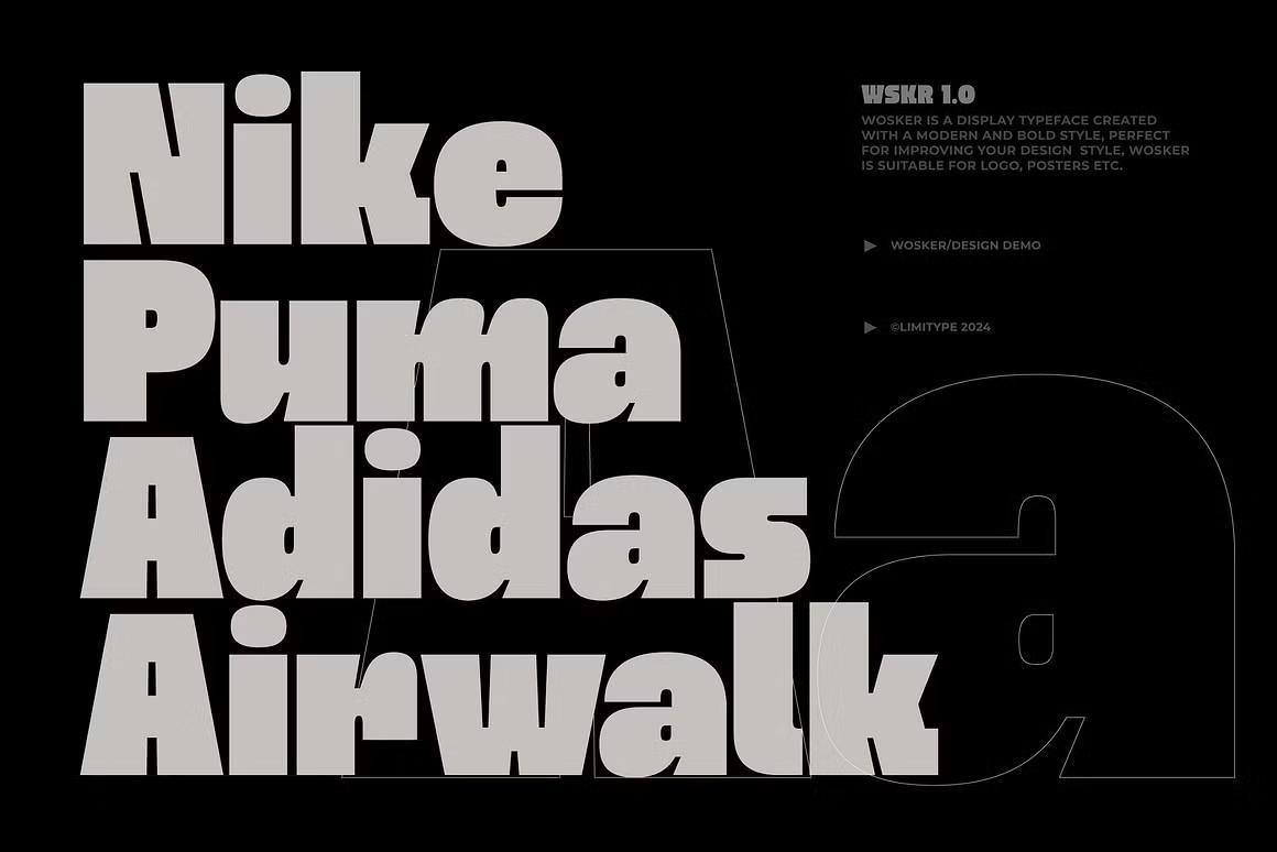 英文字体：大胆运动感时髦黑体粗体无衬线装饰海报封面设计字体 Wosker – Bold Font（13590）