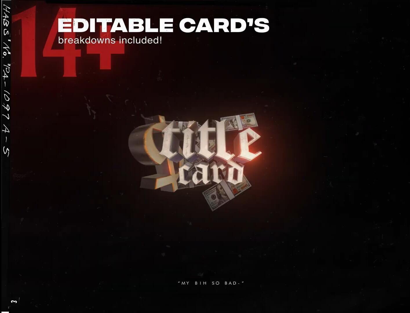 嘻哈朋克风格酸性金属镀铬音乐MV短片剪辑3D字母标题动画AE+Blender项目文件 4pm’s Title Card Pack（13052）