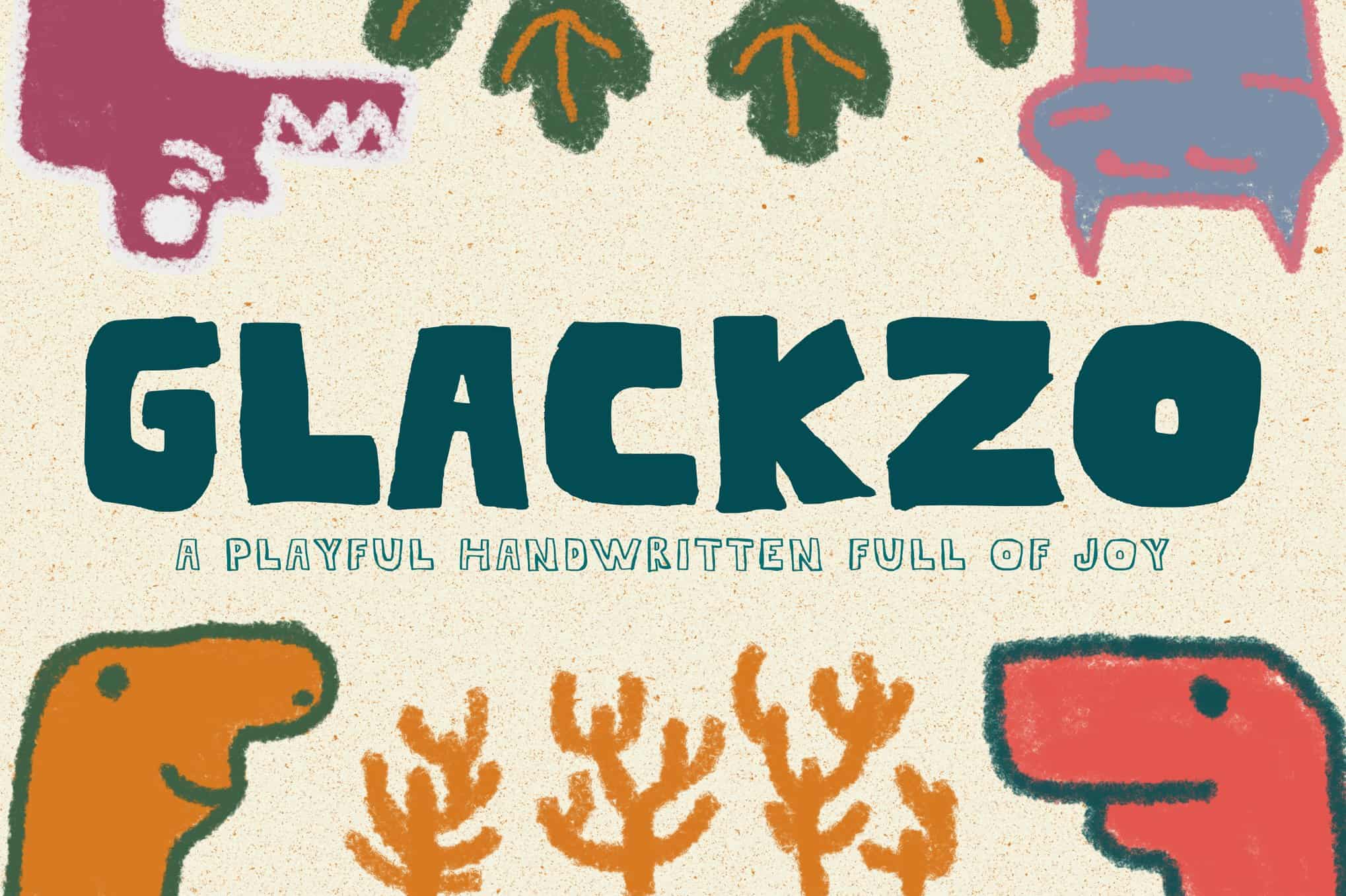 英文字体:趣味古怪俏皮儿童插画绘本教育读物品牌厚实手写海报封面设计字体 Glackzo – A Playful Handwritten Full of Joy(13062) 英文字体:趣味古怪俏皮儿童插画绘本教育读物品牌厚实手写海报封面设计字体 Glackzo – A Playful Handwritten Full of Joy(13062)