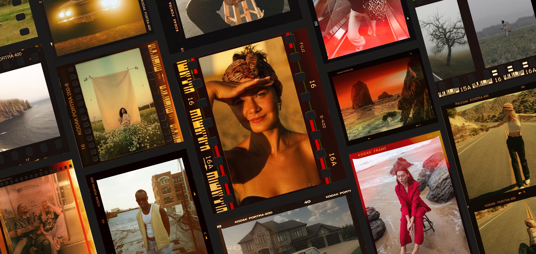 50个复古宝丽来柯达/富士电影框架胶片边框电影帧框架叠加层PSD海报模板样机 Pixflow – Kodak and Fuji Film Frames V.2（13368）