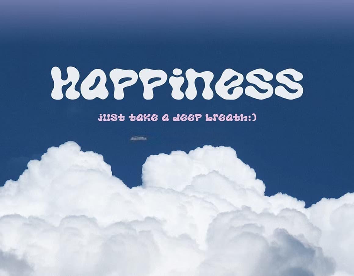 英文字体：复古Y2K千禧年美学酸性气泡极光流体文字专辑封面海报设计字体包 Font Aurora Lights（13131）