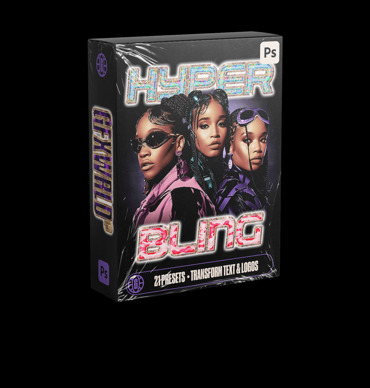 21款复古千禧年Y2K风格虹彩钻石半透明镀铬文字LOGO特效PS样式预设 Gfxwrld – HYPER BLING TEXT STYLES PACK (VOL. 1)(13648) 21款复古千禧年Y2K风格虹彩钻石半透明镀铬文字LOGO特效PS样式预设 Gfxwrld – HYPER BLING TEXT STYLES PACK (VOL. 1)(13648)