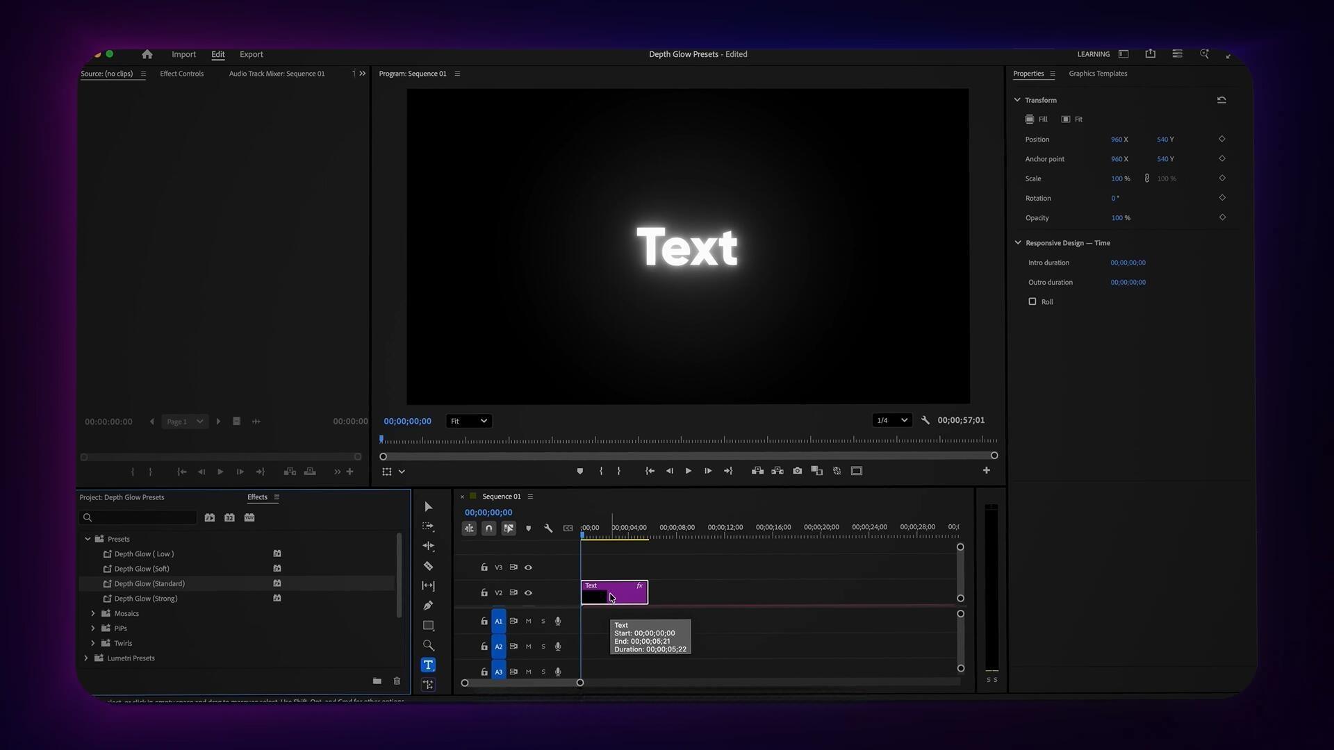 PR预设：梦幻朦胧美学深度发光漫射字幕文字标题LOGO效果（13620）