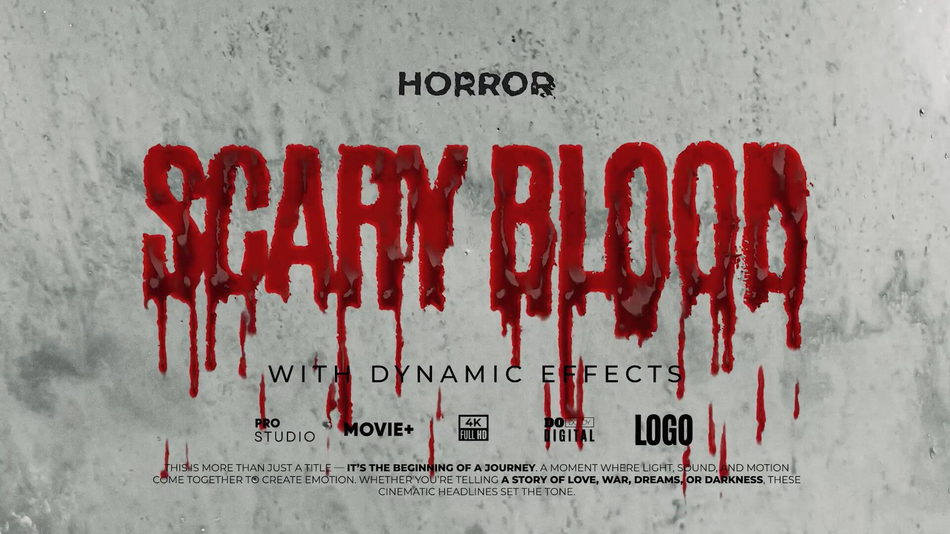 AE模板：黑暗惊悚血腥恐怖风格文字标题排版动画 支持横竖屏（13297）