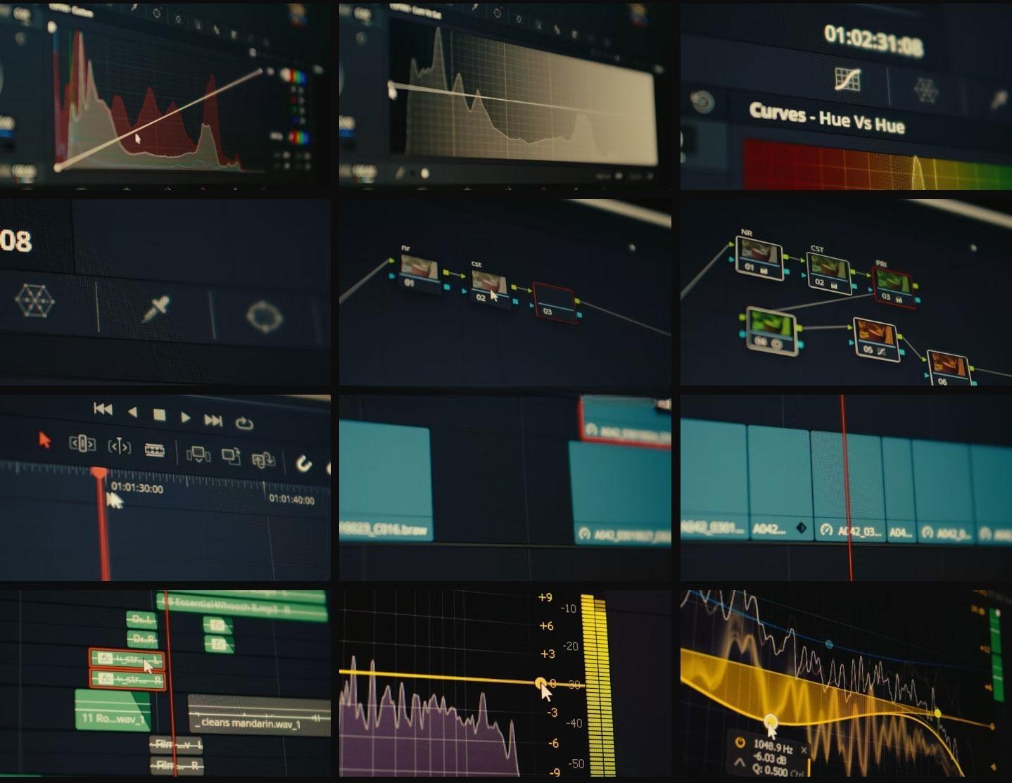 Artlist 达芬奇调色、剪辑、音频、软件界面参数调整镜头实拍视频素材（13152）