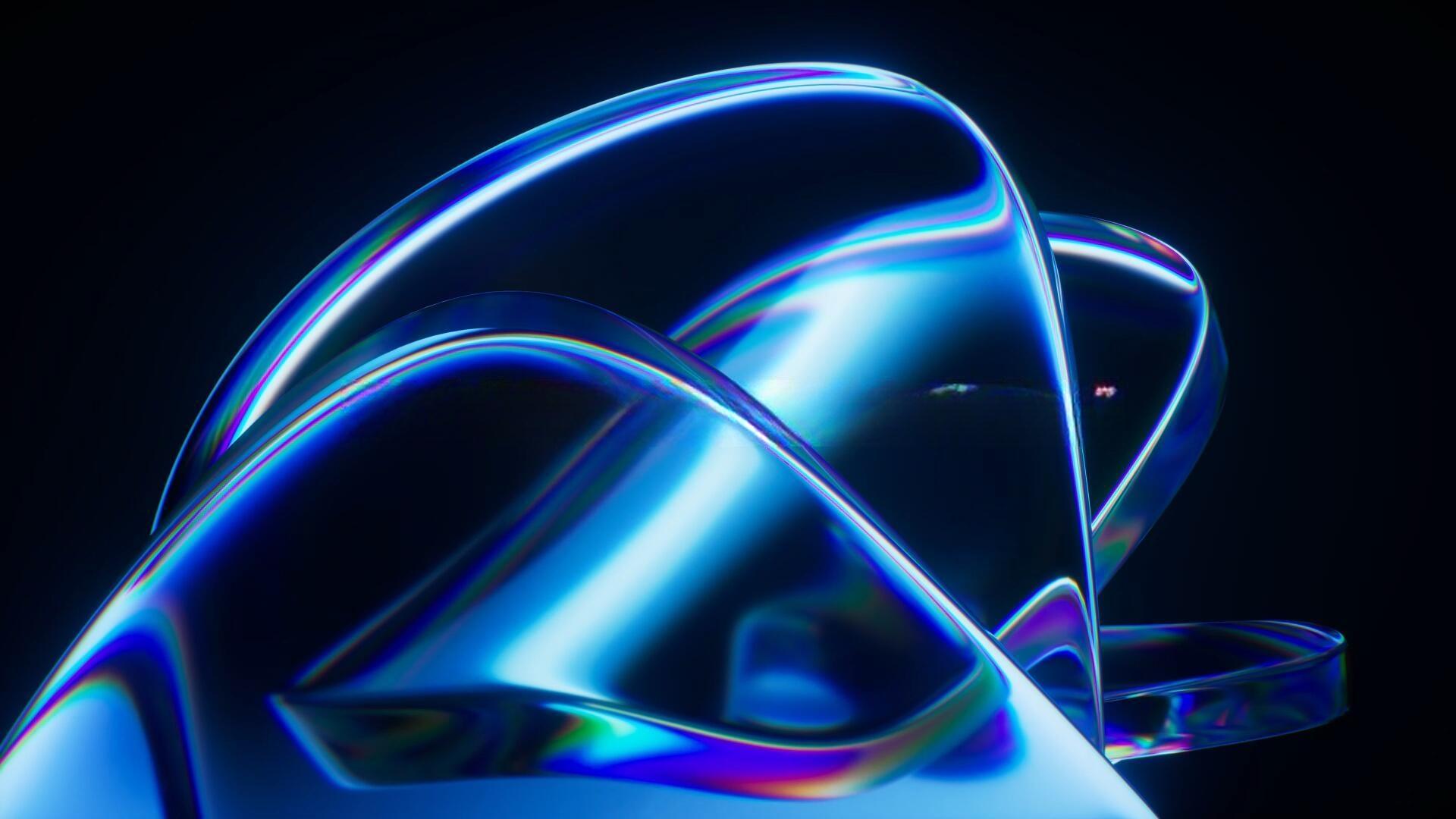 31个抽象艺术霓虹渐变几何3D水晶玻璃发光波浪缎面动态背景视频素材（13554）