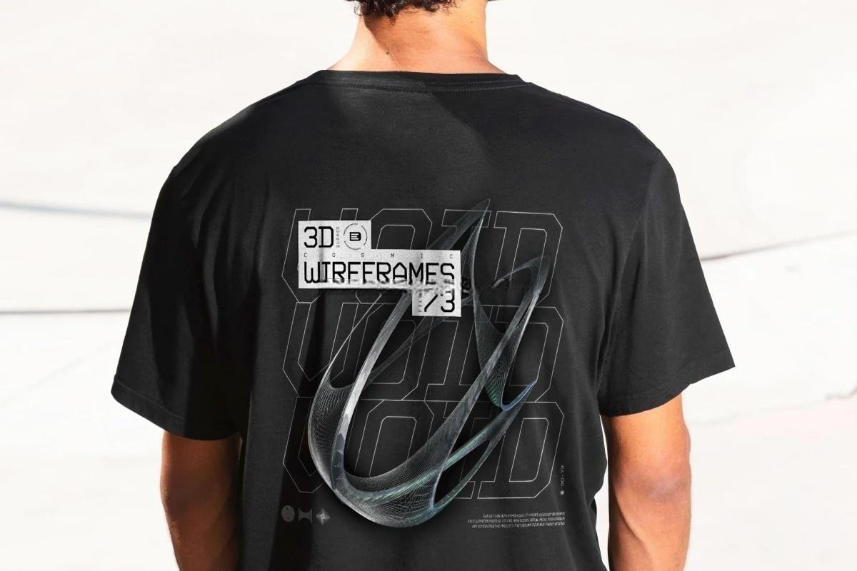 73个混沌抽象未来科幻光泽网状金属镀铬效果3D艺术线框PNG免抠素材 3D Chrome Wireframes（13039）